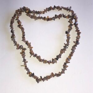 Brown Tiger's Eye Chip Beaded Boho Necklace